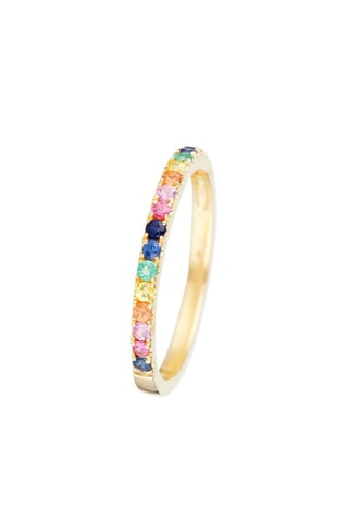 Bague Colorful Love - Or jaune, émeraudes, rubis et saphirs