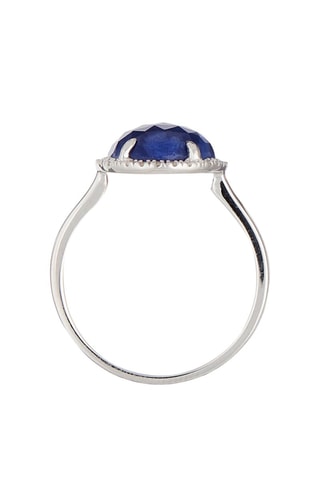 Bague Bermudes nouvelles - Or blanc, diamants et saphir