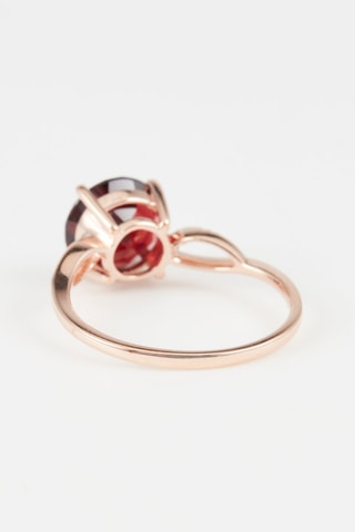 Bague Loïca - Or rose, diamants et grenat