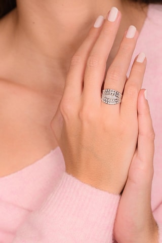 Bague Corselet - Or blanc et diamants