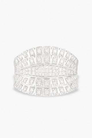 Bague Corselet - Or blanc et diamants