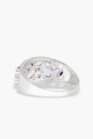 Bague Blueymix - Or blanc, améthystes, topazes, tanzanites et diamants