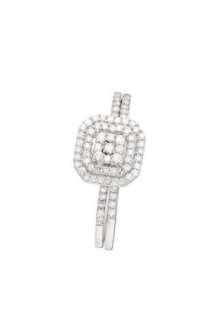 2 bagues Antique - Or blanc et diamants
