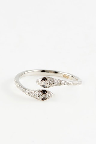 Bague Serpenta - Or blanc, diamants et diamants noirs