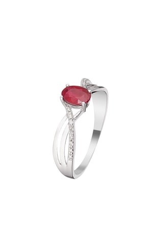 Bague Rubis d'amour - Or blanc, diamants et rubis