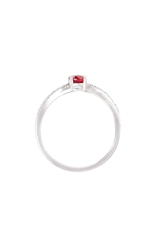 Bague Rubis d'amour - Or blanc, diamants et rubis