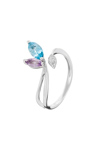 Bague Liv - Or rose, diamants et rhodonites
