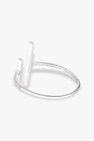 Bague Parallèle asymétrique - Or blanc et diamants