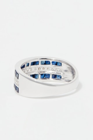 Bague Princesses Saphir - Or blanc, diamants et saphirs