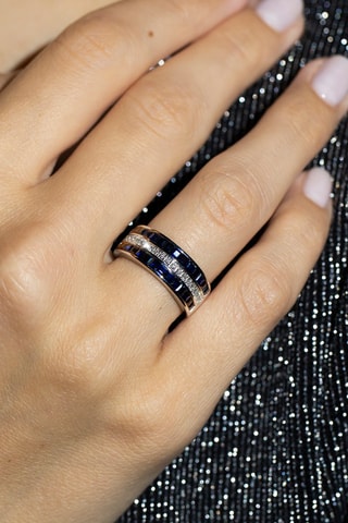 Bague Princesses Saphir - Or blanc, diamants et saphirs