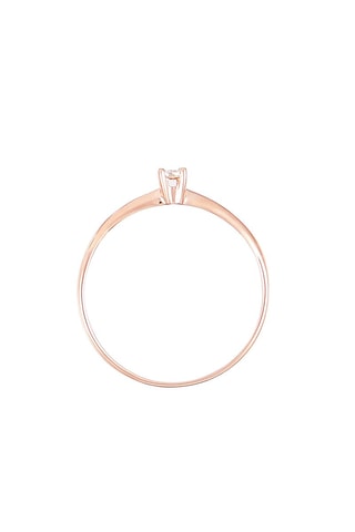 Bague Solitaire Pure - Or rose et diamant