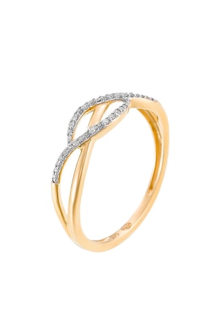Bague Torsade infinie - 
Or jaune et diamants