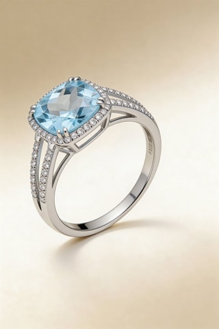 Bague Divine Topaze - Or blanc, topaze et diamants