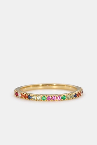 Bague Multi Colors - Or jaune, diamants, émeraudes, saphirs et rubis