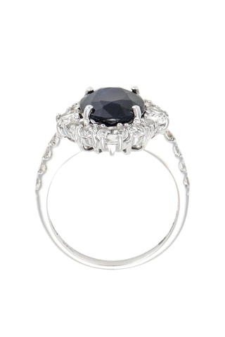 Bague Palaia - Or blanc, diamants et saphir