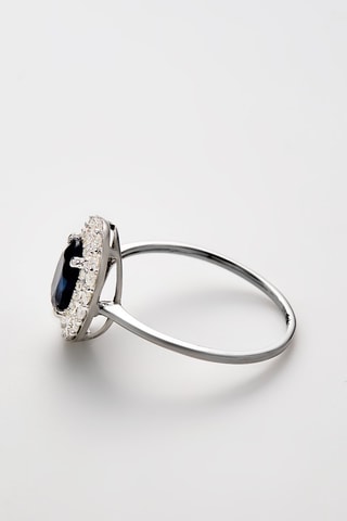 Bague Glénan - Or blanc, diamants et saphir