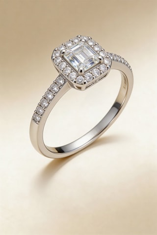 Bague Solitaire Lumineux - Or blanc et diamants