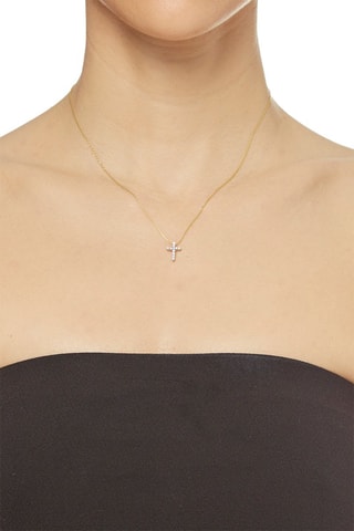 Pendentif Sacrée Croix - Or jaune et diamants
