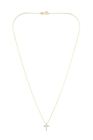 Pendentif Sacrée Croix - Or jaune et diamants