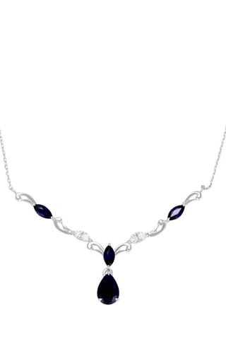 Collier Blue Swan - Or blanc, diamants et saphirs