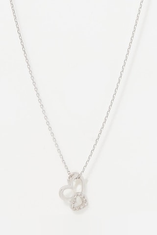 Pendentif Bi Heart - Or jaune et or blanc et diamants