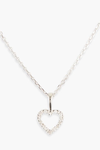 Pendentif Mini cœur - Or blanc et diamants