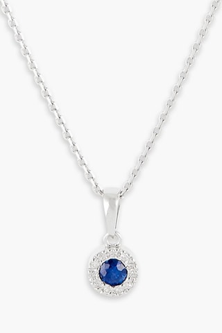 Pendentif Précieux Saphir - Or blanc, diamants et saphir