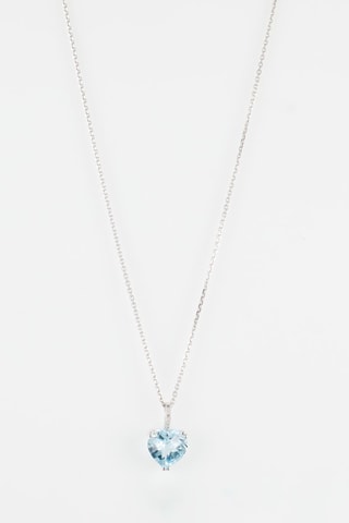 Pendentif Royalia - Or blanc, diamants et topaze