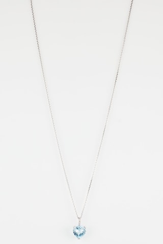 Pendentif Royalia - Or blanc, diamants et topaze