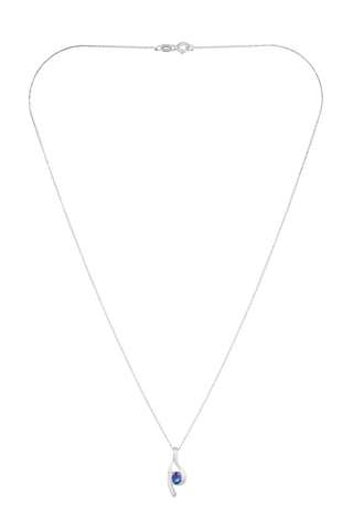Pendentif Blue Tear - Or blanc, diamants et saphir