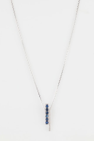 Pendentif Luijia - Or blanc, diamants et saphirs