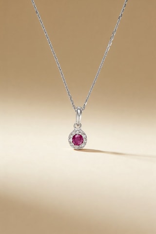 Pendentif Précieux Rubis - Or blanc, rubis et diamants