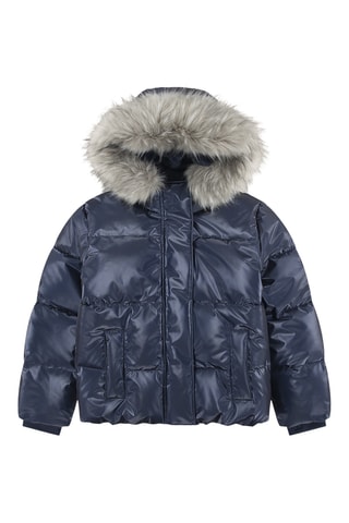 Gewatteerde Jas met Capuchon - Blauw