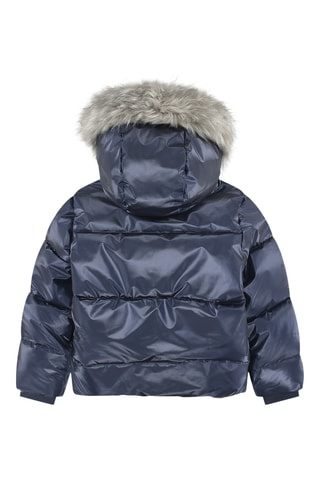 Gewatteerde Jas met Capuchon - Blauw