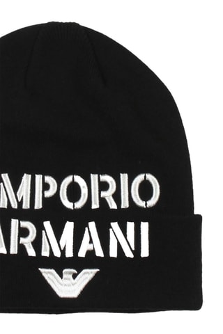 Bonnet en laine vierge - Noir - Emporio Armani