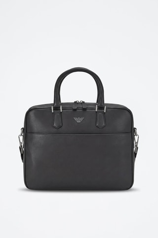 Porte-documents en cuir - Noir - Emporio Armani
