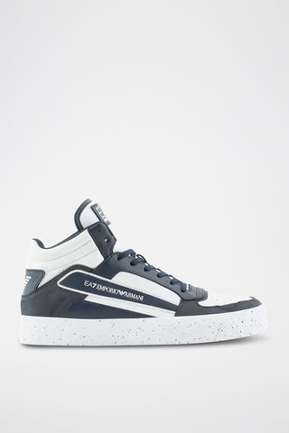 Baskets montantes en cuir - Noir - EA7