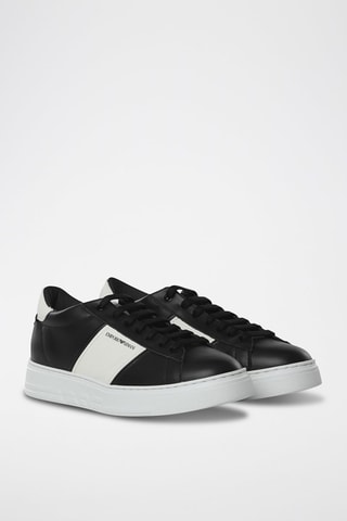 Baskets en cuir - Noir - Emporio Armani