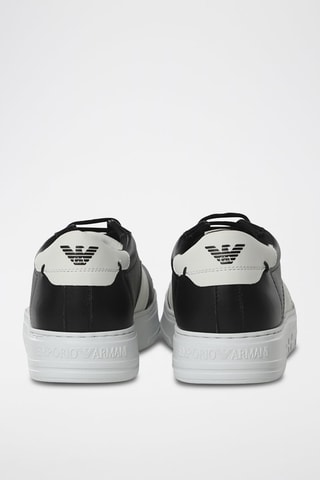 Baskets en cuir - Noir - Emporio Armani