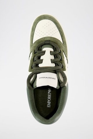 Splitleren Sneakers Ecru en Groen - Emporio Armani