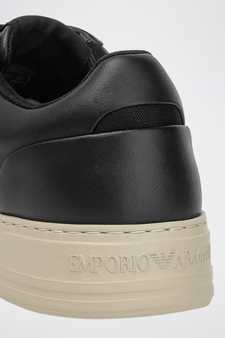 Baskets en cuir - Noir - Emporio Armani