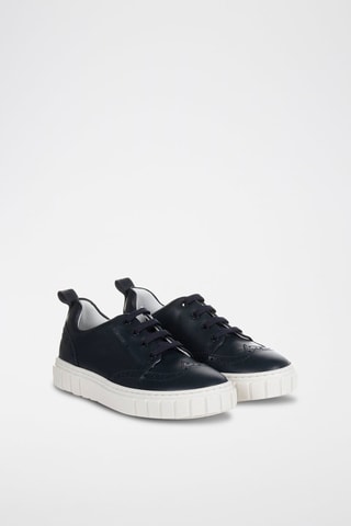 Baskets en cuir de veau - Bleu marine - Emporio Armani
