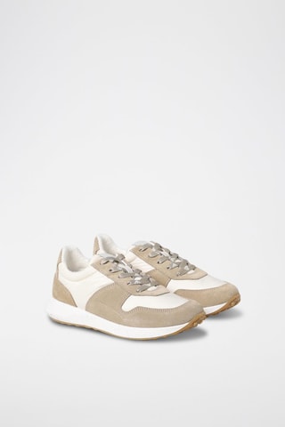 Baskets en cuir - Blanc et beige - Emporio Armani
