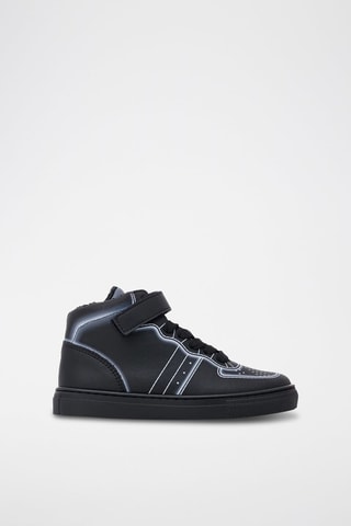 Baskets montantes en cuir - Noir - Emporio Armani