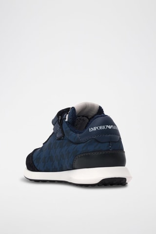Baskets en cuir de veau - Bleu marine - Emporio Armani
