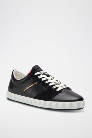 Baskets en cuir - Noir - Emporio Armani