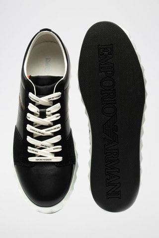 Baskets en cuir - Noir - Emporio Armani