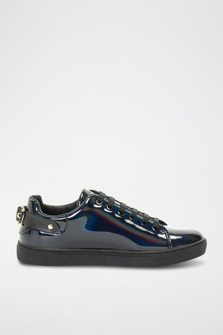 Baskets en cuir verni - Noir - Emporio Armani