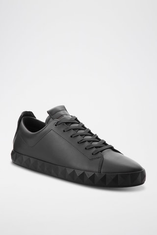 Baskets en cuir - Noir - Emporio Armani