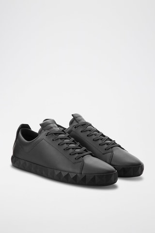 Baskets en cuir - Noir - Emporio Armani